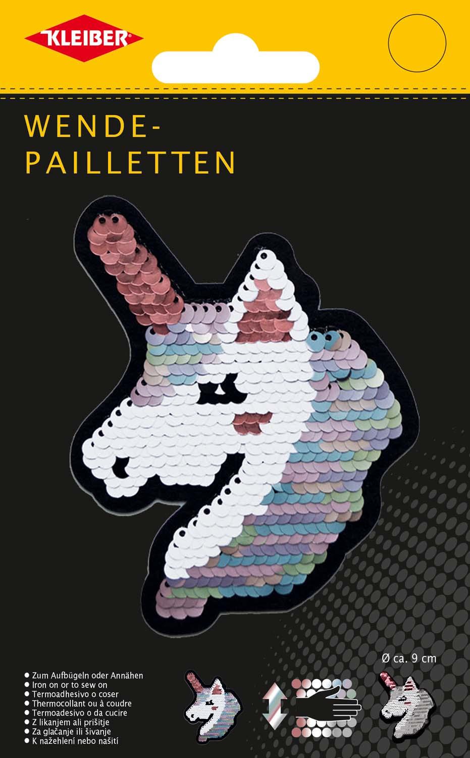 Kleiber Wende-Pailletten Kirsche Einhorn