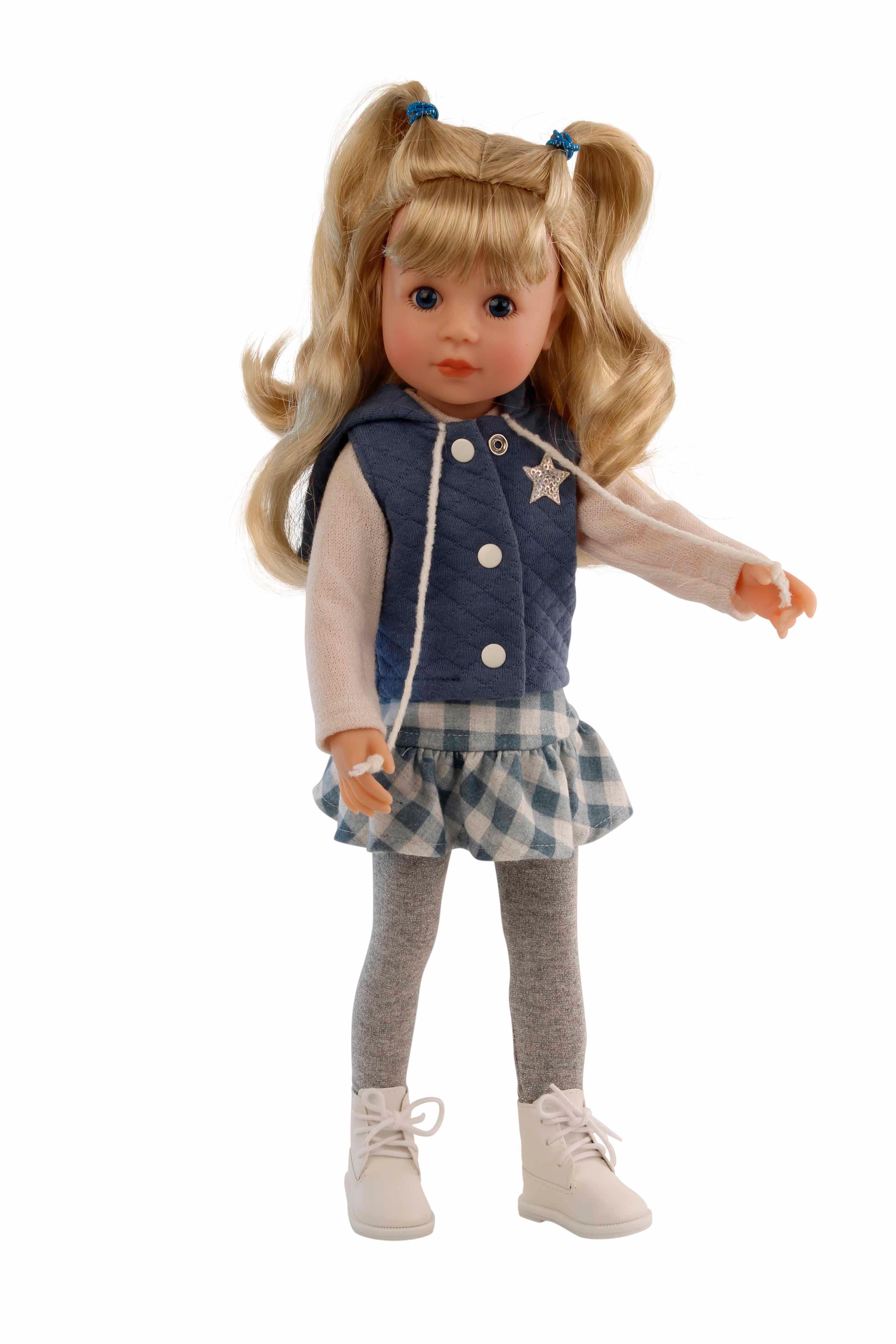 Schildkröt-Puppen Stehpuppe Yella 46 cm blonde Haare, Kleidung sportlich