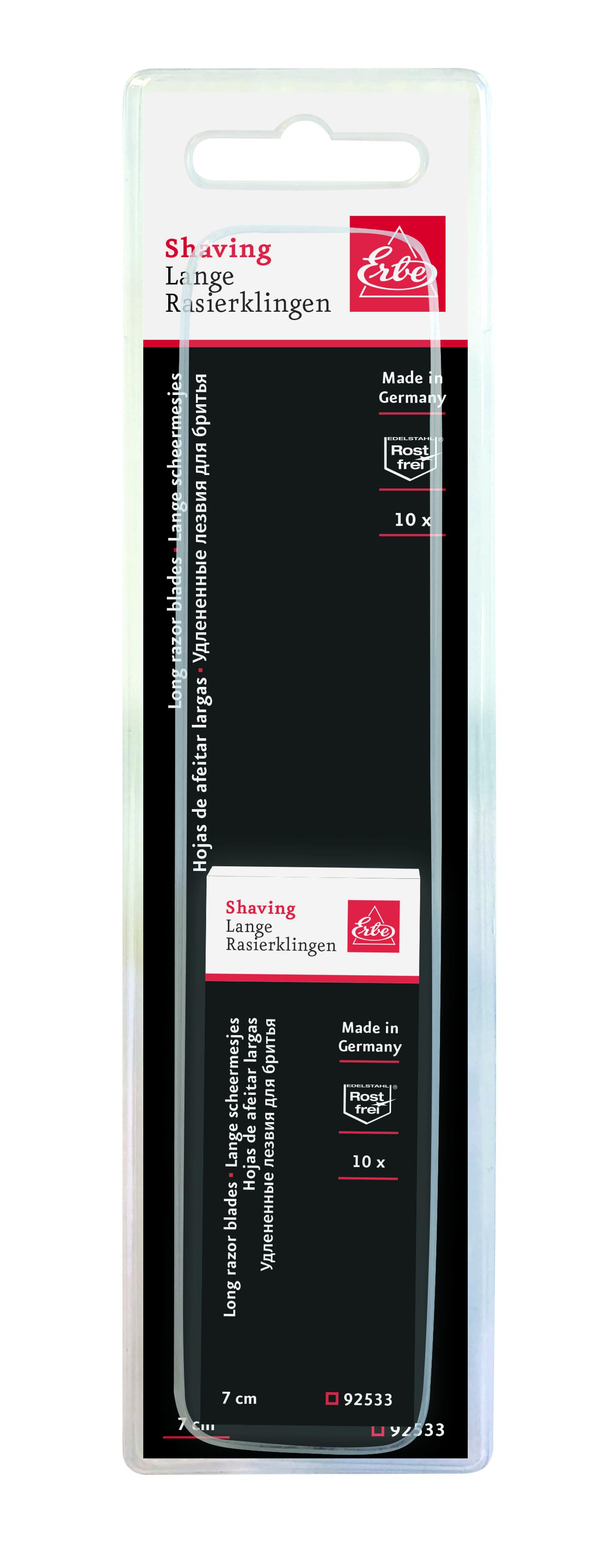 Erbe Ersatzrasierklingen Edelstahl  lang 10er