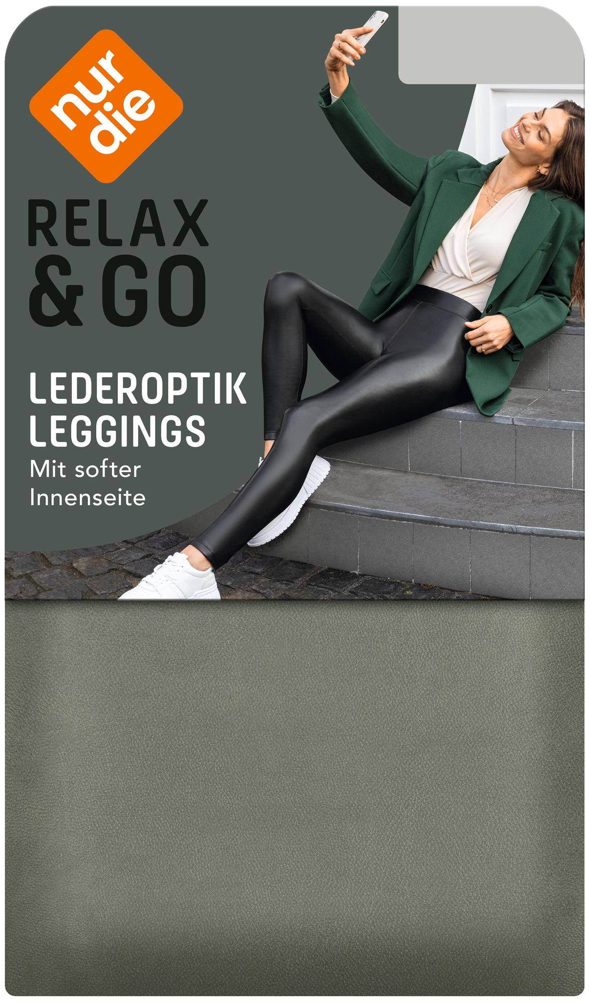 NUR DIE Damen Leder-Optik Leggings