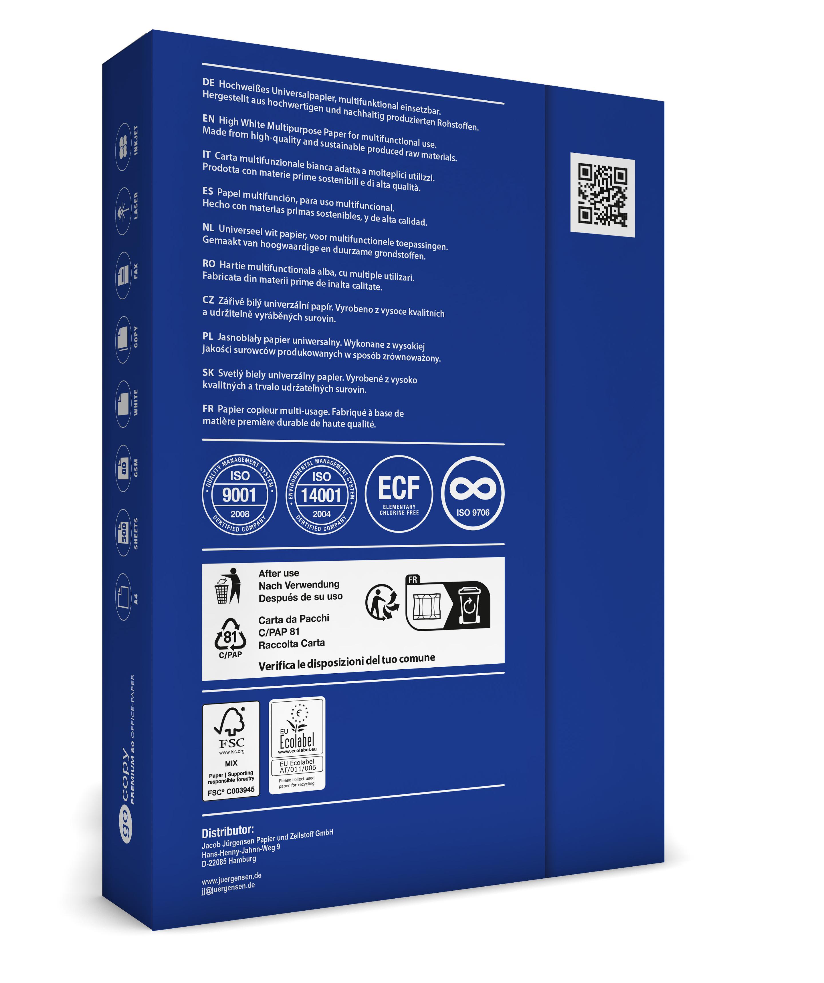 Produktbild go copy Kopierpapier Premium A4 80g/m² 500 Blatt 2 von 2