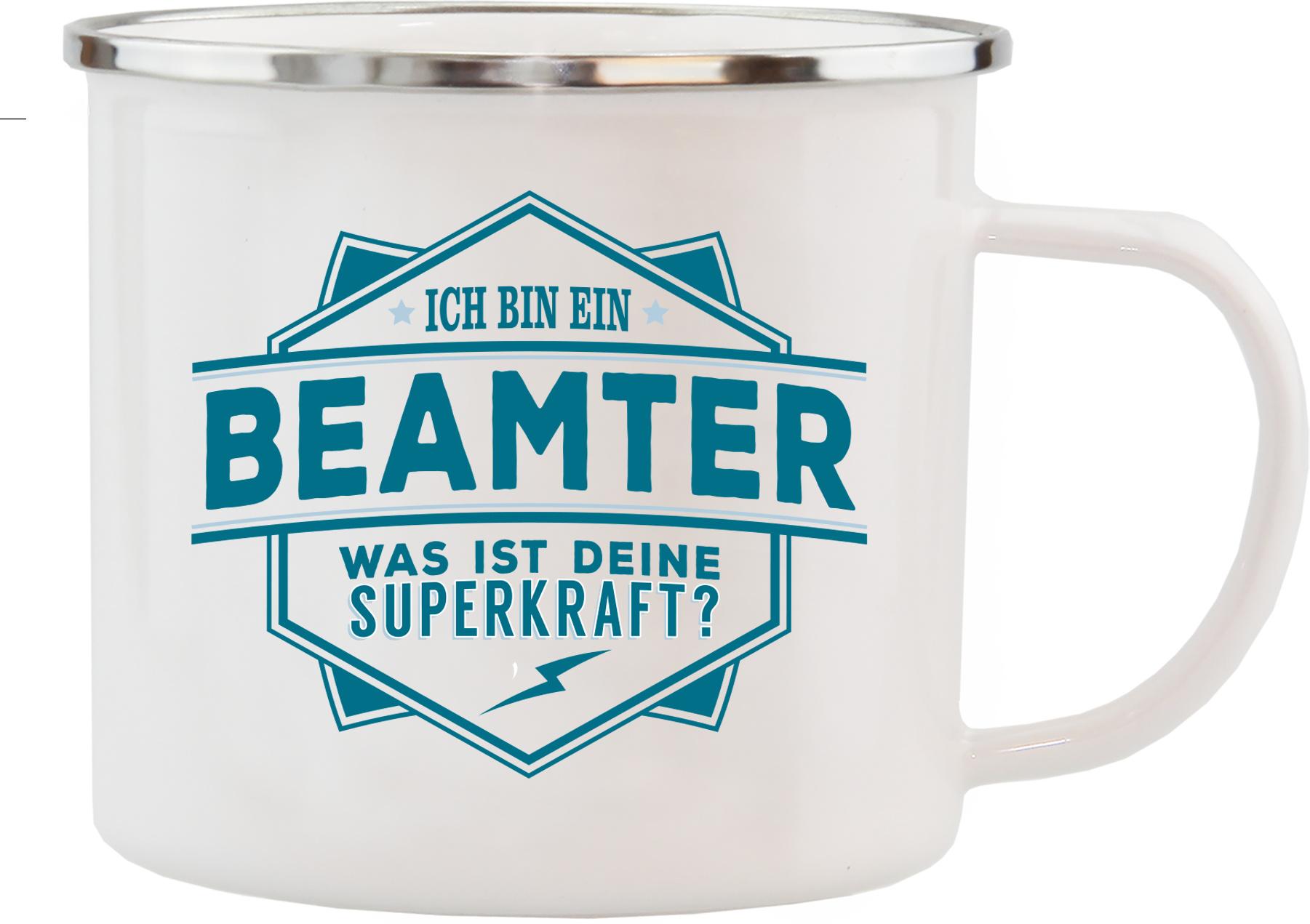 H&H Echter Kerl Emaille-Becher Beamter