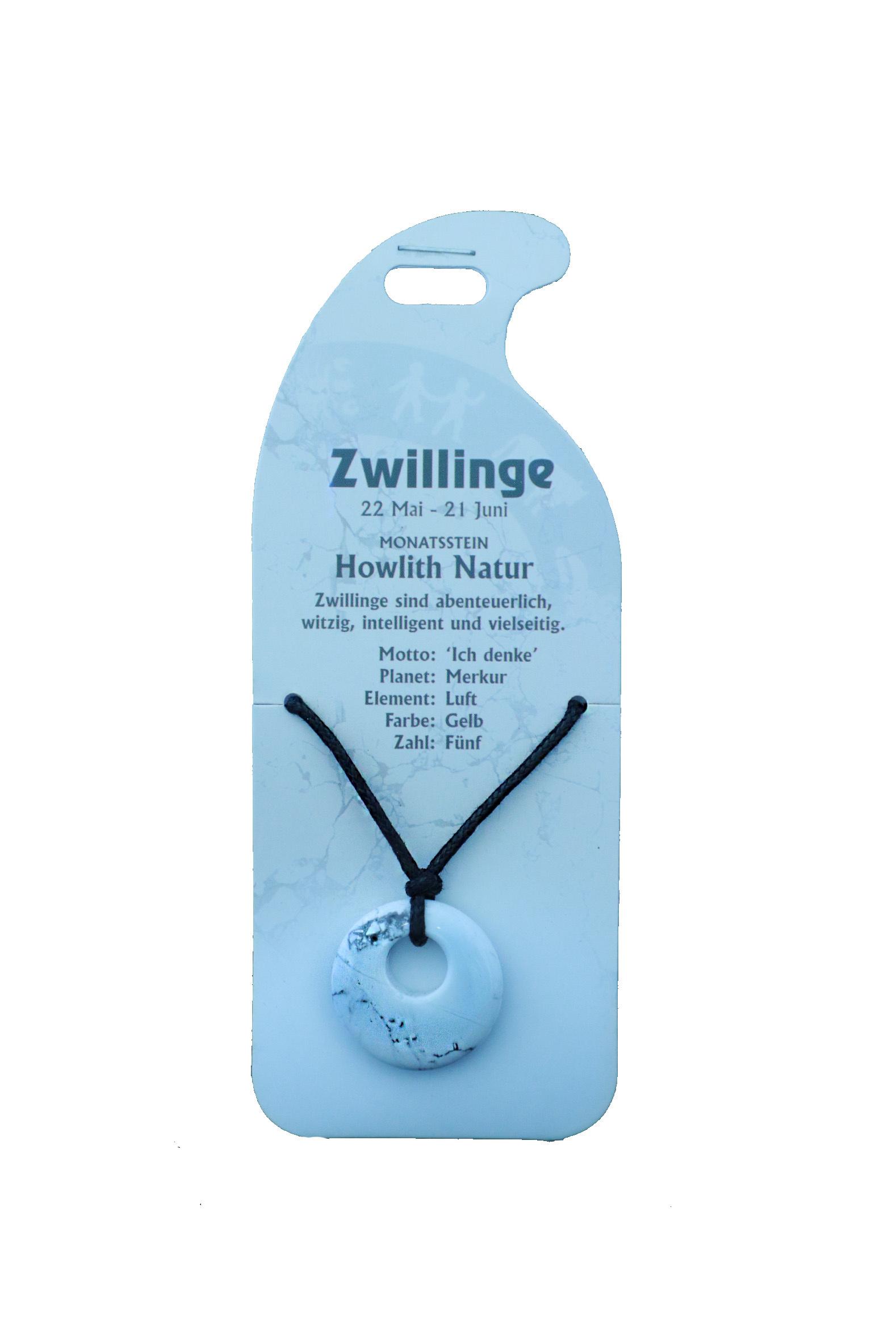 Halsband Zwilling - Howlith natur