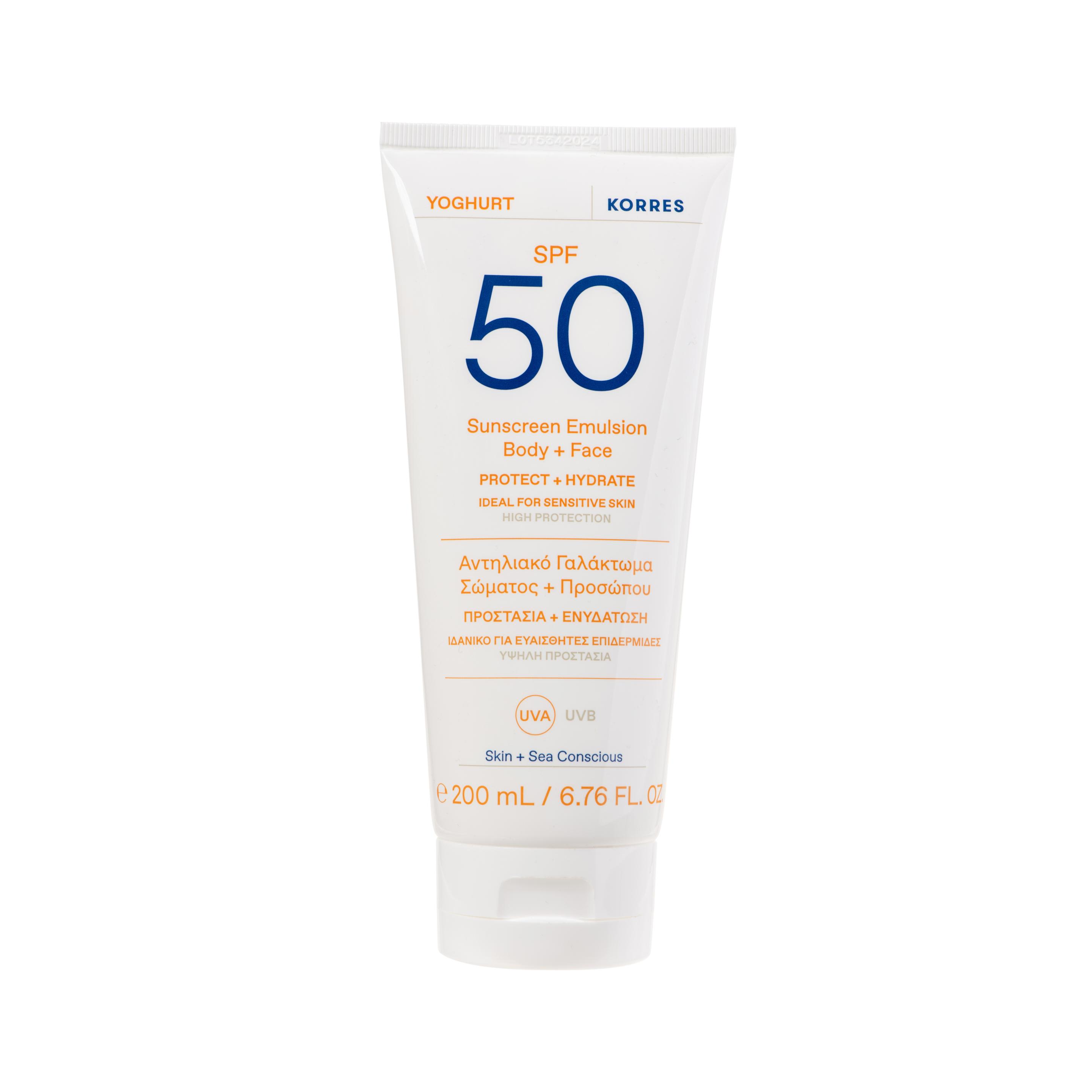KORRES YOGHURT Sonnenschutz-Emulsion für Körper und Gesicht SPF50