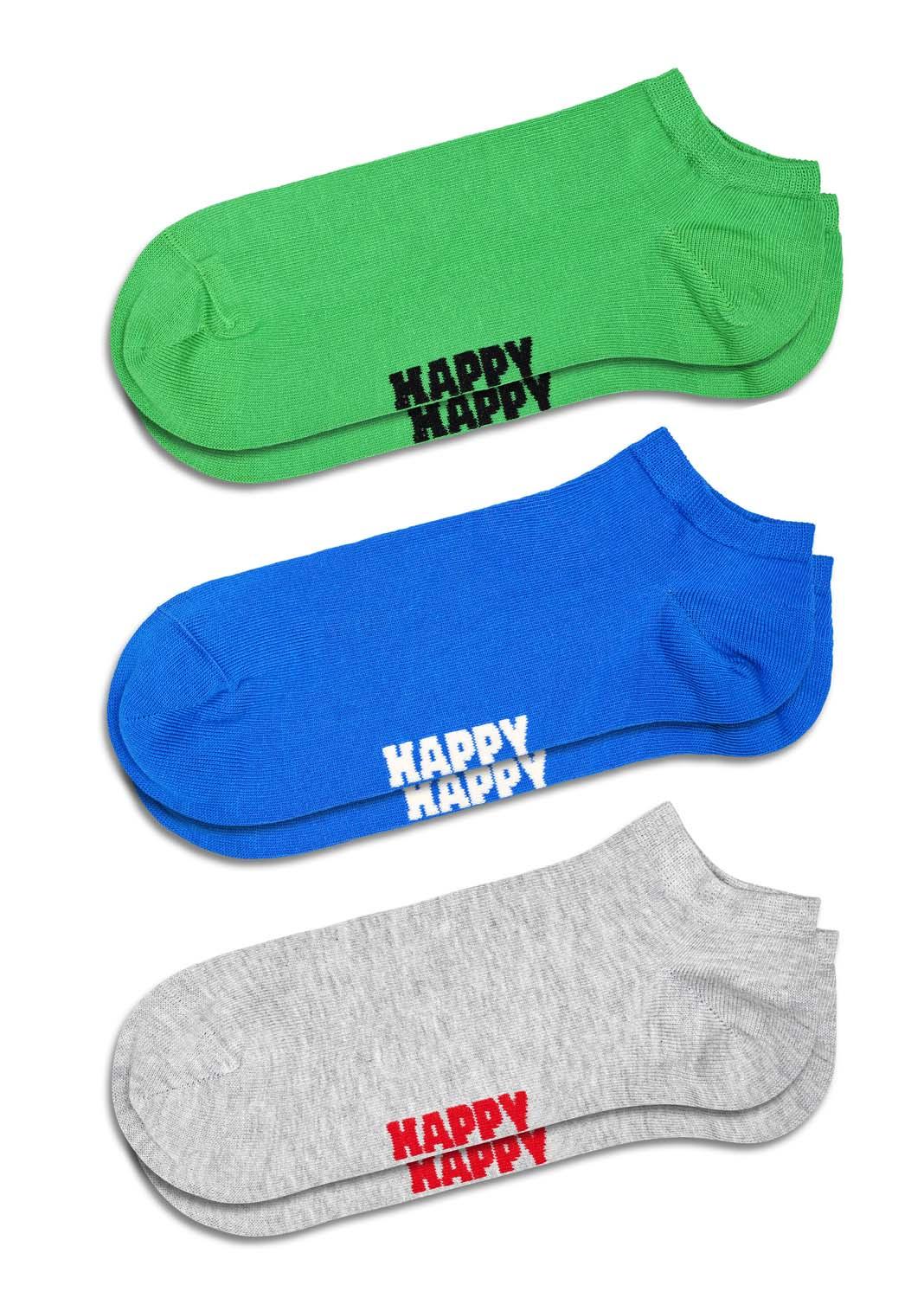 Happy Socks Unisex Sneaker Socken Solid 3er Pack